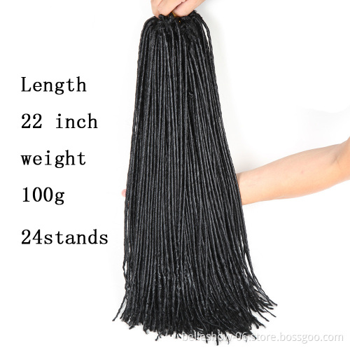 Hot sell 18inch soft dreadlocks braids synthetic hair extensions  crochet dreadlocks faux locs  wholesale